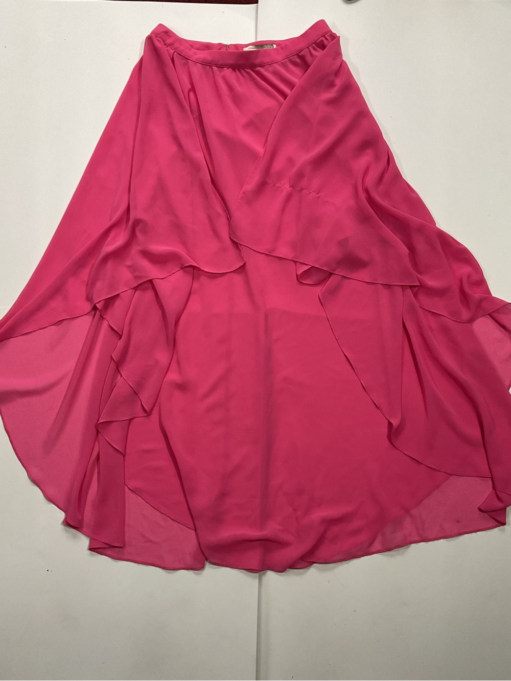 Y2K Flowy High-Low Chiffon Maxi Skirt Barbiecore